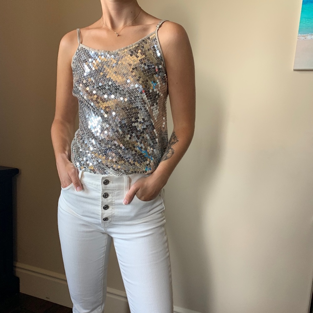 Sequin Spaghetti Strap Top